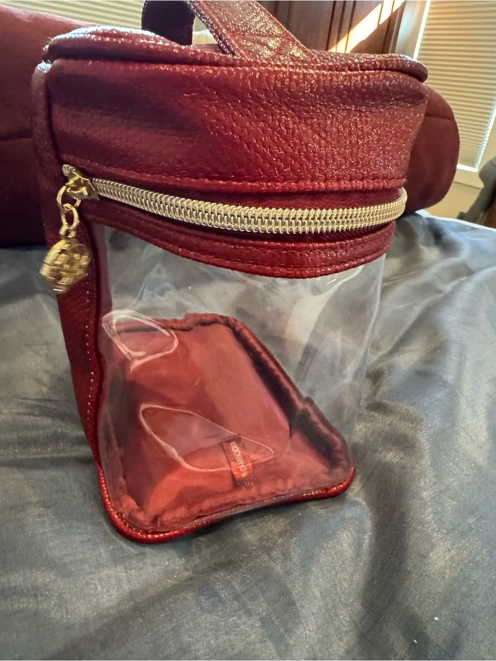 Ruby Red and Clear Lancome Cosmetic Bag - new w/o tags